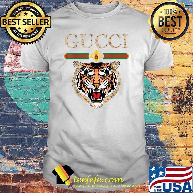Gucci fashion logo bee and tiger shirt Gucci fashion logo bee and tiger shirt