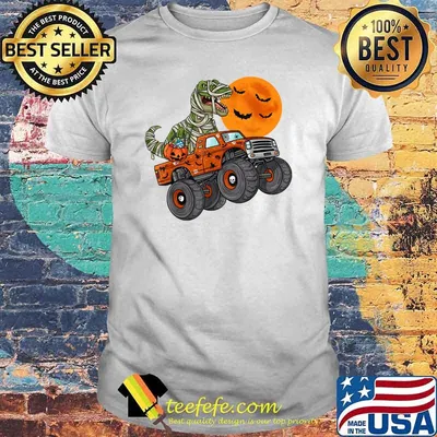 Halloween Mummy T Rex Monster Truck Pumkin Shirt