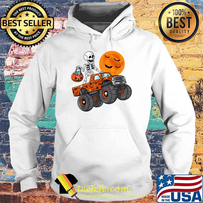 Halloween Skeleton Riding Monster Truck Skull Shirt Hoodie Halloween Skeleton Riding Monster Truck Skull Shirt Hoodie