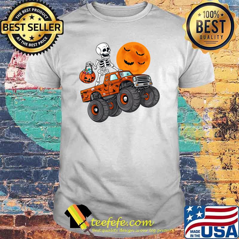 Halloween Skeleton Riding Monster Truck Skull Shirt Halloween Skeleton Riding Monster Truck Skull Shirt