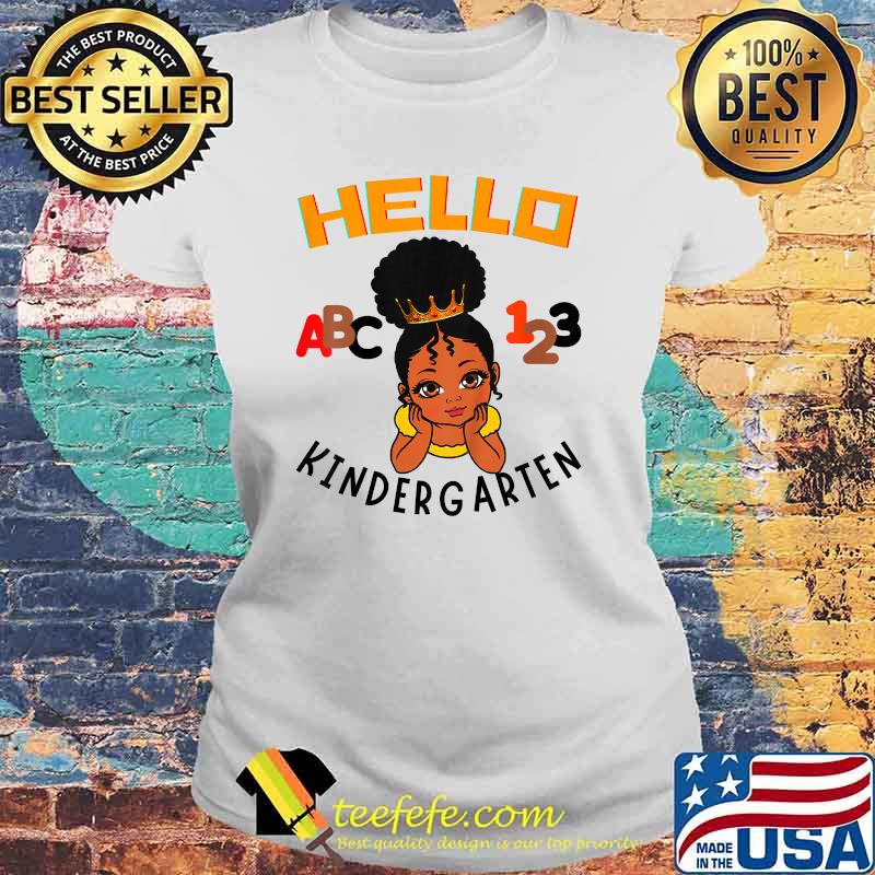 Hello Kindergarten ABC Brown Princess 123 Toddler Black Girl Shirt Laides tee Hello Kindergarten ABC Brown Princess 123 Toddler Black Girl Shirt Laides tee