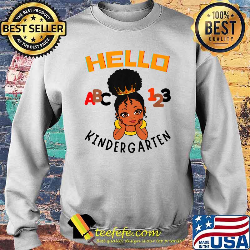 Hello Kindergarten ABC Brown Princess 123 Toddler Black Girl Shirt Sweater Hello Kindergarten ABC Brown Princess 123 Toddler Black Girl Shirt Sweater