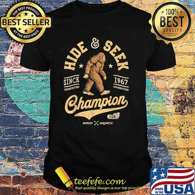 Hide And Seek Champion Funny Bigfoot Sasquatch Retro T-Shirt
