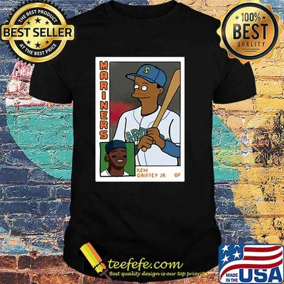 Homer at the Bat Ken Griffey Jr Simpsons Parody Baseball Card Shirt