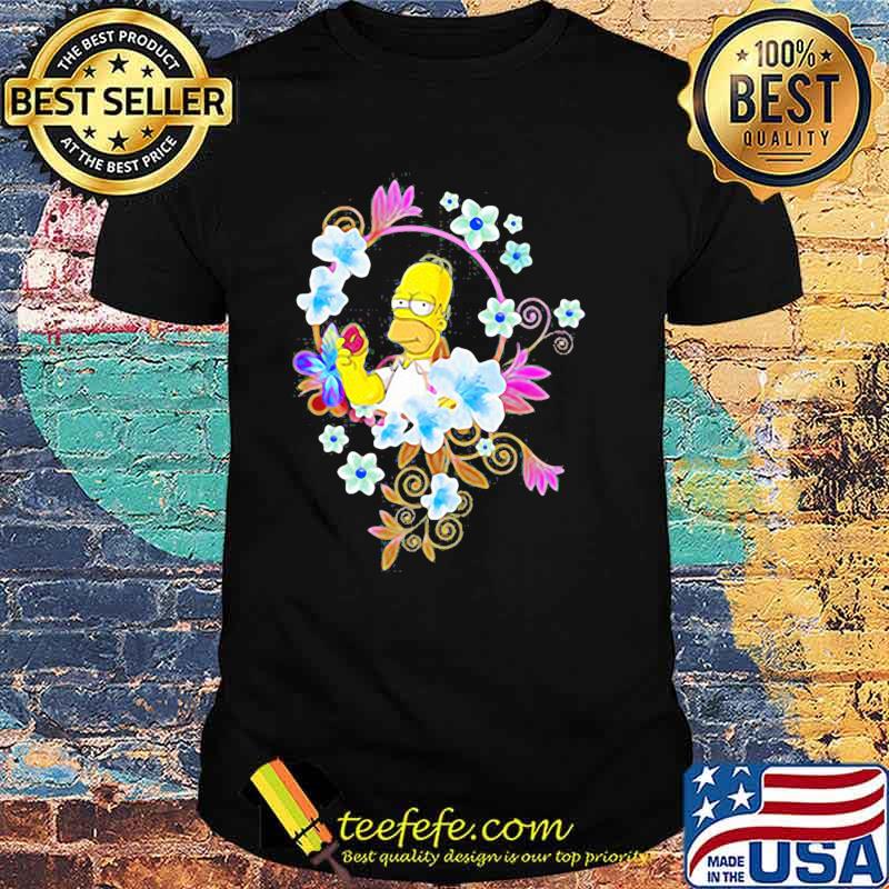 Homer Doughnuts Floral Flower Shirt