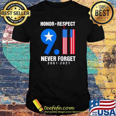 Honor respect never foreget 2001 2021 4th of July shirt