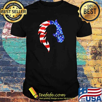 Horses Girl American Flag Shirt