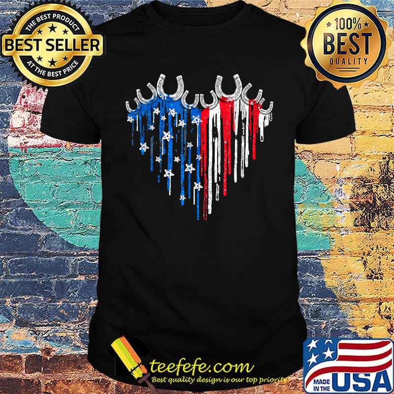 Horseshoe Heart American Flag Independence Day Shirt