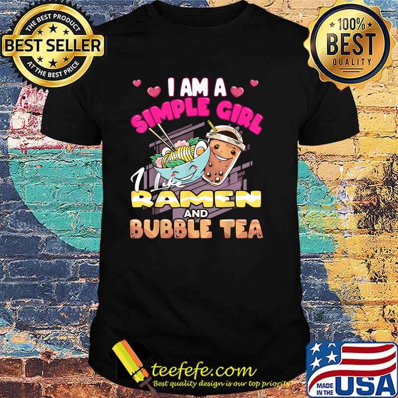 I am a simple girl Ramen And Bubble Tea Noods Korean T-Shirt