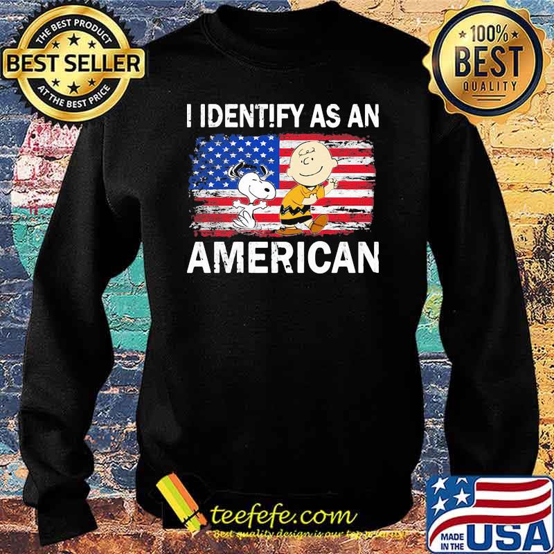 I Identify As An American Snoopy Flag Shirt Sweater I Identify As An American Snoopy Flag Shirt Sweater