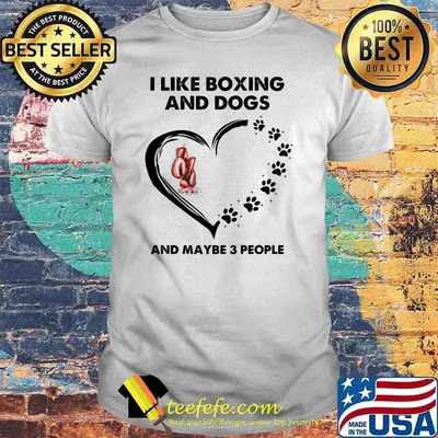 I like boxing and dogs and maybe 3 people flower heart shirt