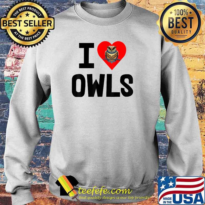 I Love Owls Heart Red T-Shirt Sweater I Love Owls Heart Red T-Shirt Sweater