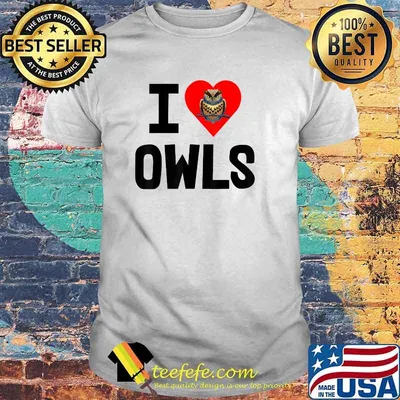 I Love Owls Heart Red T-Shirt