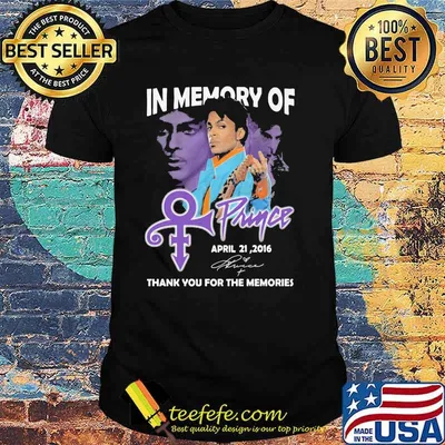 In memory of Prince thank you for the memories signatur shirt