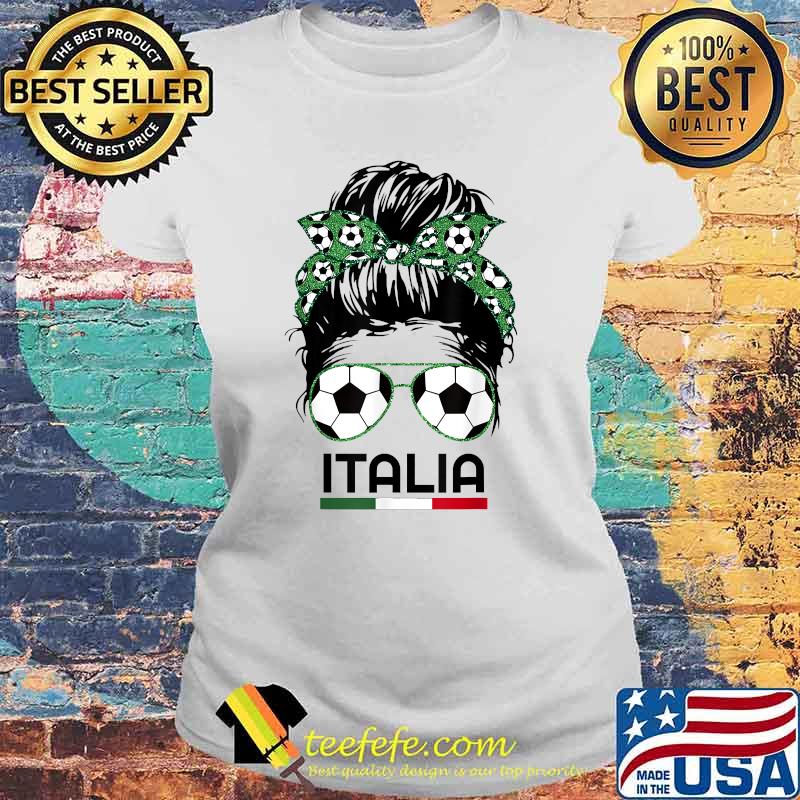 Italia messy bun Football Italian soccer lover T-Shirt Laides tee Italia messy bun Football Italian soccer lover T-Shirt Laides tee