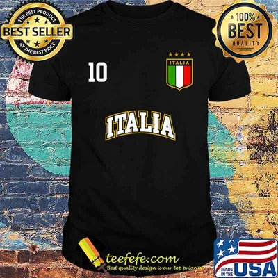 Italia Team Sports Number 10 Italy Soccer Italian Flag Shirt