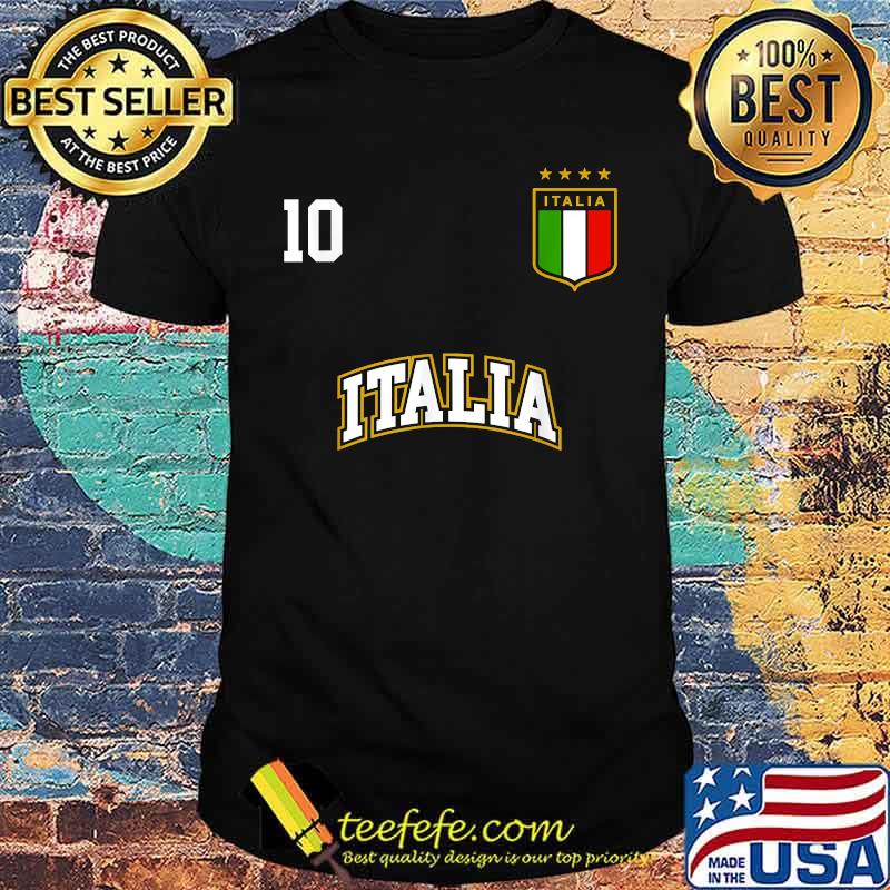 Italia Team Sports Number 10 Italy Soccer Italian Flag Shirt