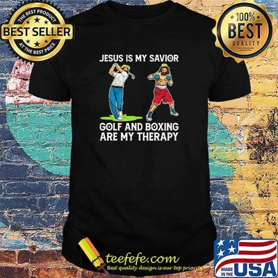 Jesus is my savior golf and boxing are my therapy shirt