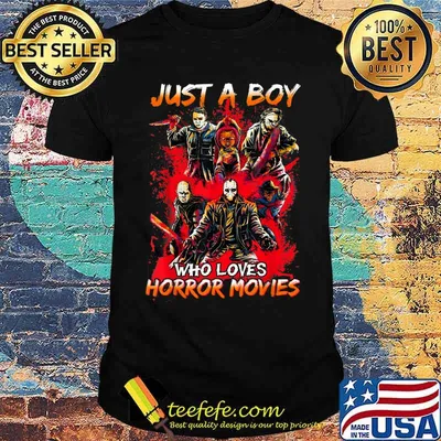 Just A Boy Who Loves Horror Movies Halloween Costume Shirt