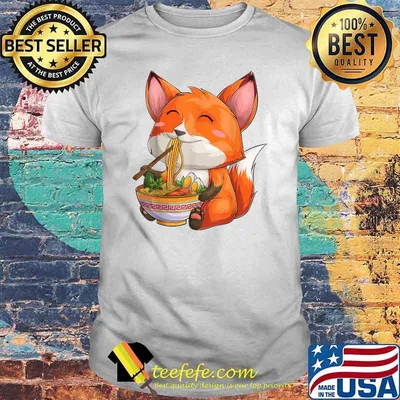 Kawaii japanese anime Fox ramen Food T-Shirt