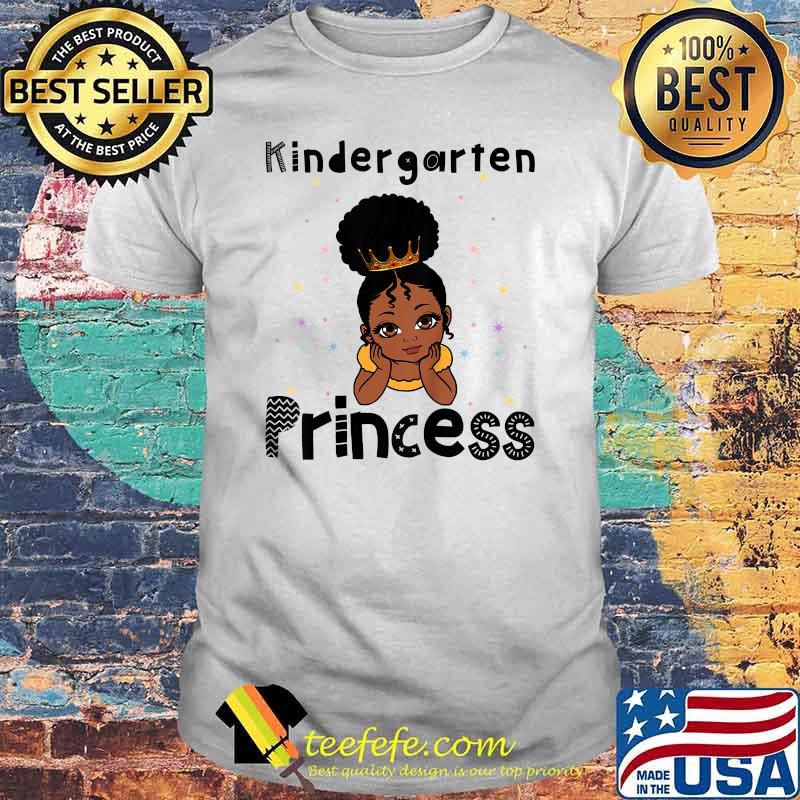 Kids Kindergarten Princess Toddler Black Girl 1st Day Of School Shirt