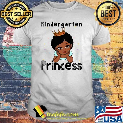 Kindergarten Princess Toddler Black Girl 1st Day Of School Shirt