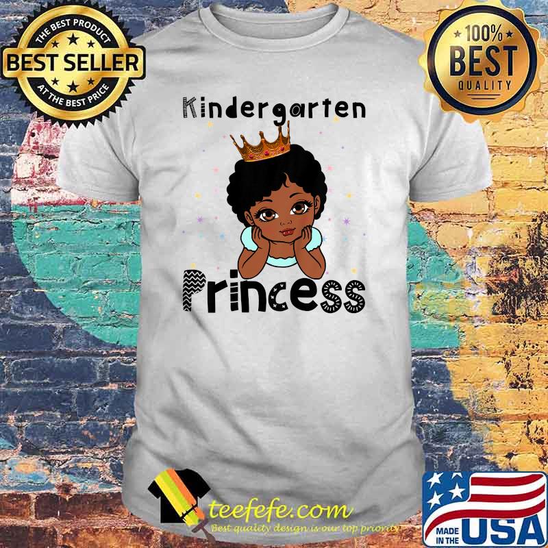 Kindergarten Princess Toddler Black Girl 1st Day Of School Shirt