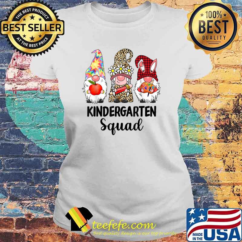 Kindergarten Squad Gnome Student Squad Leopard Back to Schoo T-Shirt Laides tee Kindergarten Squad Gnome Student Squad Leopard Back to Schoo T-Shirt Laides tee