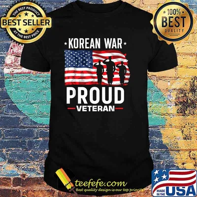 Korean War Veteran American Flag T-Shirt