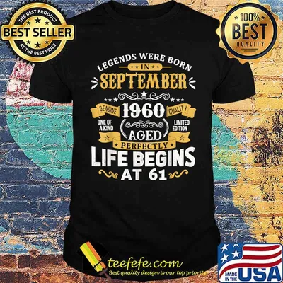 Legends Were Born In September 1960 Shirt 61st Birthday Shirt