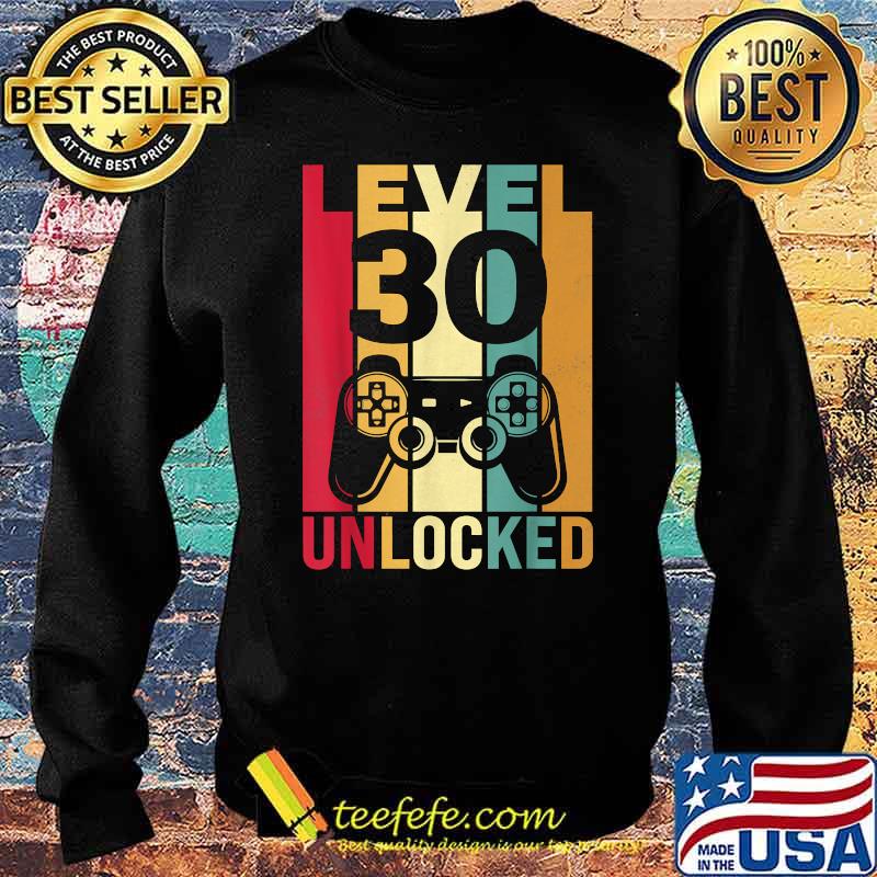 Level 30 Unlocked Video Game Vintage T-Shirt Sweater Level 30 Unlocked Video Game Vintage T-Shirt Sweater