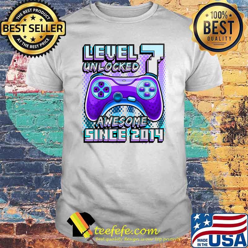 Level 7 Unlocked Awesome 2014 Video Game 7th Birthday T-Shirt