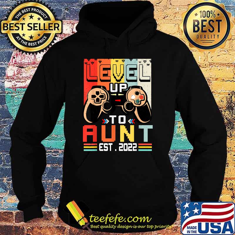 Leveled Up To Aunt 2022 Vintage Video Gamer T-Shirt Hoodie Leveled Up To Aunt 2022 Vintage Video Gamer T-Shirt Hoodie
