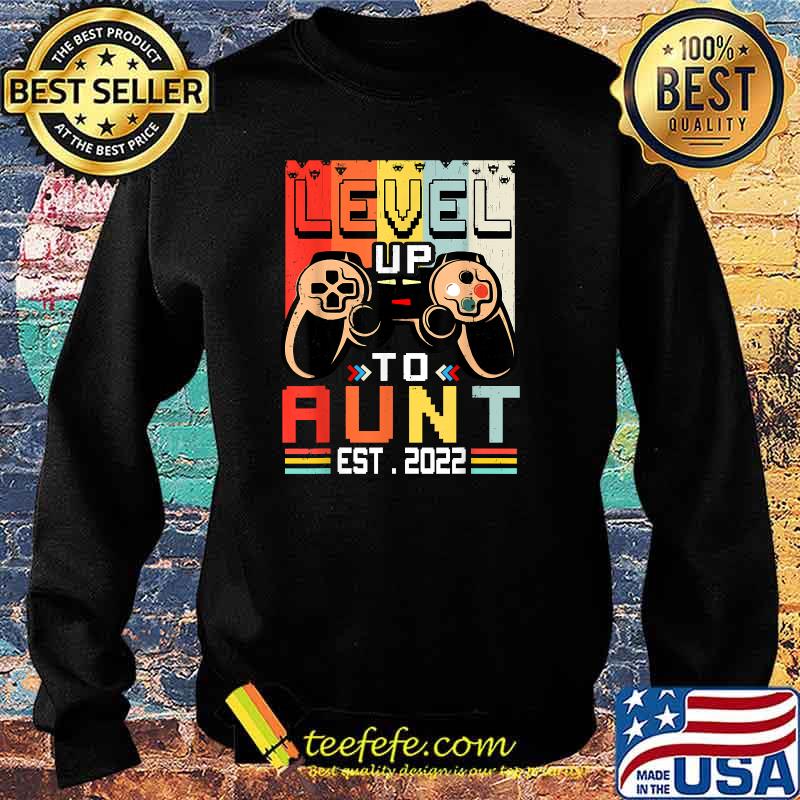 Leveled Up To Aunt 2022 Vintage Video Gamer T-Shirt Sweater Leveled Up To Aunt 2022 Vintage Video Gamer T-Shirt Sweater