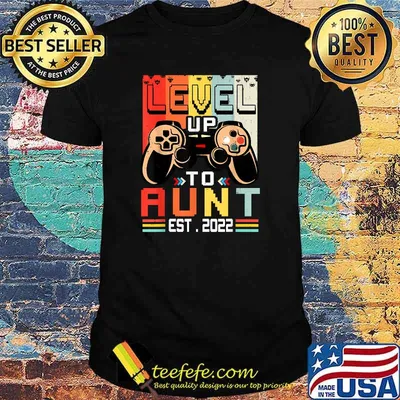 Leveled Up To Aunt 2022 Vintage Video Gamer T-Shirt