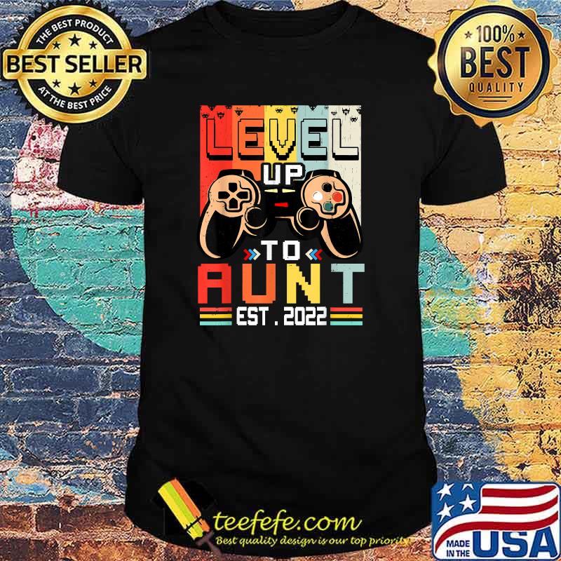 Leveled Up To Aunt 2022 Vintage Video Gamer T-Shirt