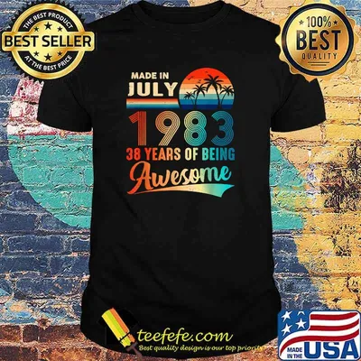 Made in July 38 Years Of being Awesome Vintage 38th Birthday T-Shirt