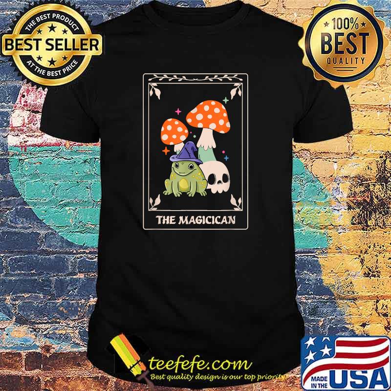 Magician Tarot Card Funny Magic Occult Frog Mushroom Tarot Shirt