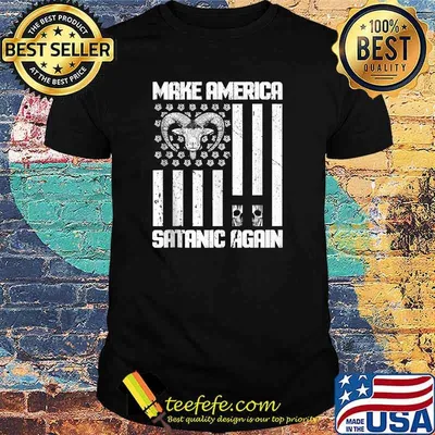 Make America Satanic Again Amemrican Flag T-Shirt