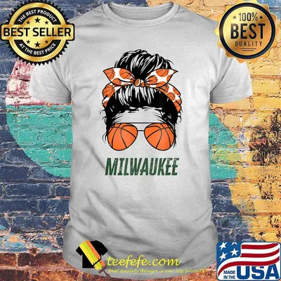 Milwaukee basketball sunglasses and messy bun basketball T-Shirt