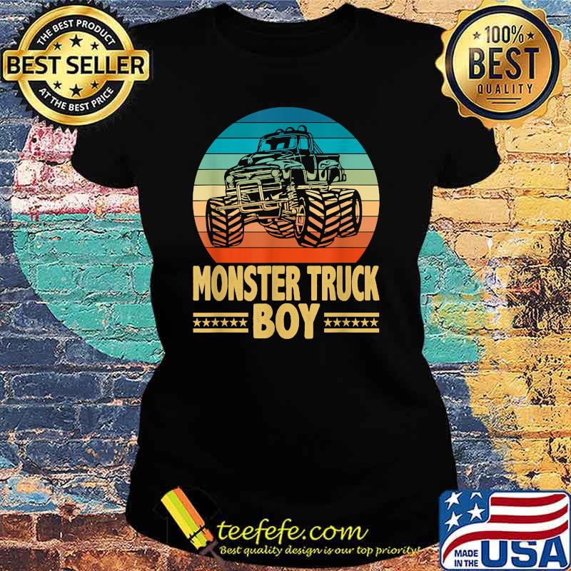 Monster Truck Boy Engines Vintage SUnset T-Shirt Ladies tee Monster Truck Boy Engines Vintage SUnset T-Shirt Ladies tee