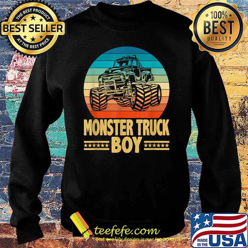 Monster Truck Boy Engines Vintage SUnset T-Shirt Sweater Monster Truck Boy Engines Vintage SUnset T-Shirt Sweater