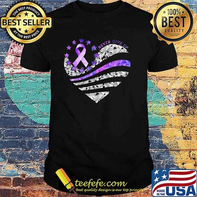 Never Give Up Breast Cancer Awareness Heart Shirt
