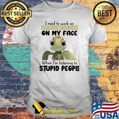 O Need To Work On Turtle Controlling The Look On My Face When I'm Listening To Stupid People Shirt