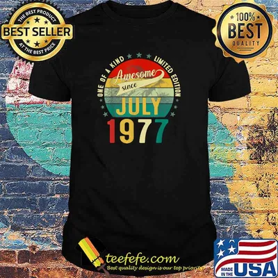 One of a kind limited edition awesome sice july 1977 44 years old vintage shirt