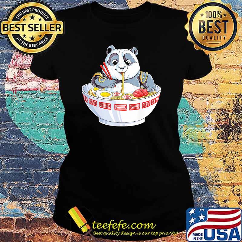 Panda eating noodle Ladies tee Panda eating noodle Ladies tee