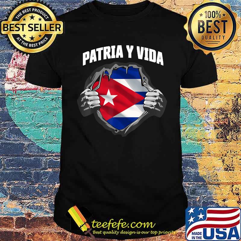 Patria Y Vida SOS Cuba Flag Free Cuba T-Shirt