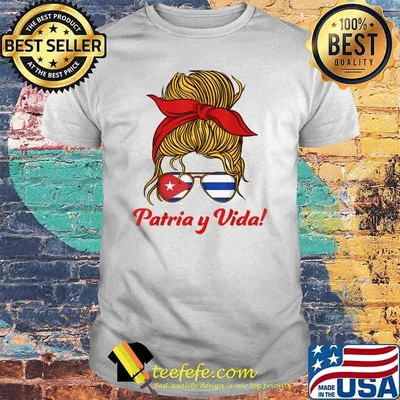 Patria Y Vida SOS Cuba Woman Sunglasses Cuba Flag T-Shirt
