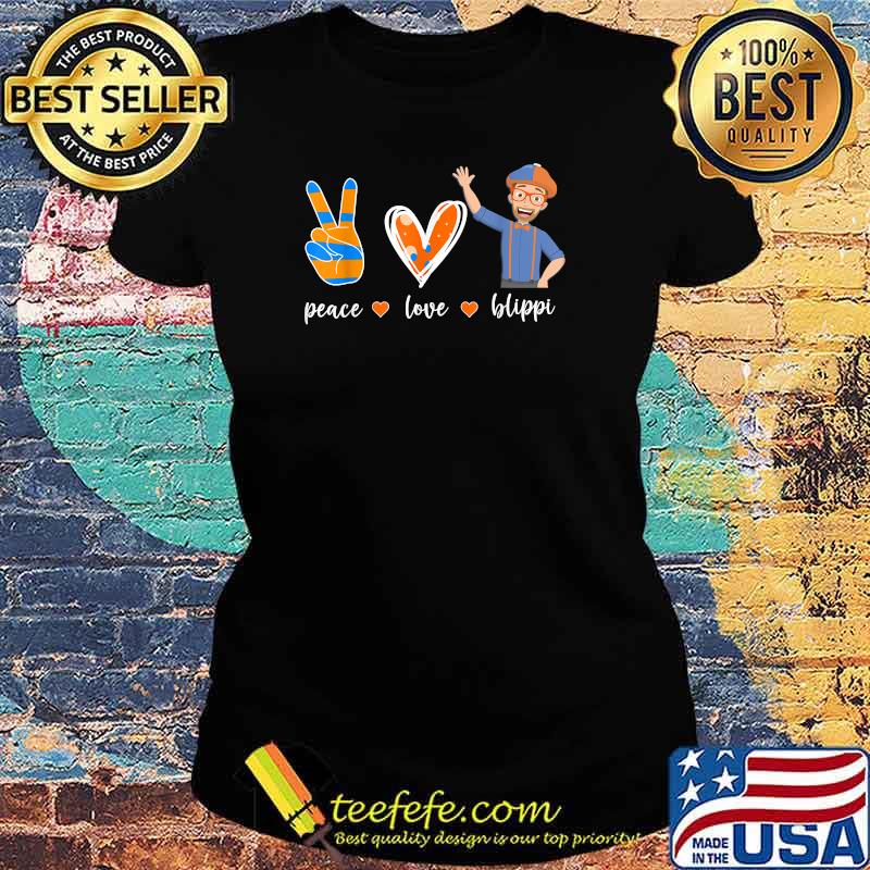Peace Love Blippis Heart T-Shirt Ladies tee Peace Love Blippis Heart T-Shirt Ladies tee