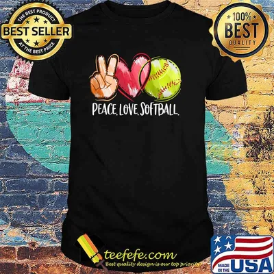 Peace Love Softball Heart T-Shirt